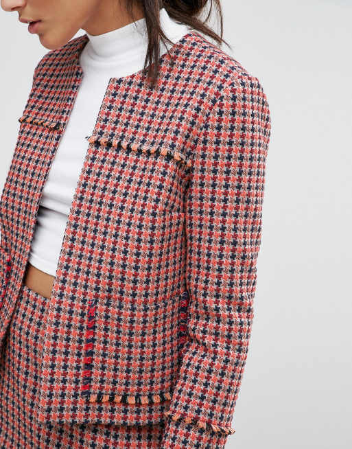 ASOS Veste courte petits carreaux ASOS