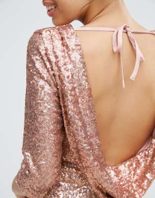 ASOS - Vestitino fasciante decorato con scollo ad anello-Verde  donna Verde - immagine3