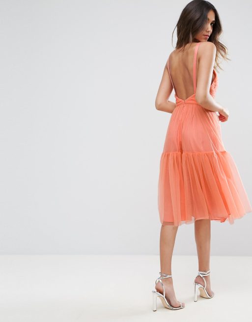 ASOS - Vestito da cerimonia midi in tulle, 2 di 4