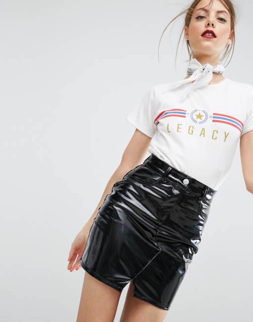 Vinyl hotsell skirt asos