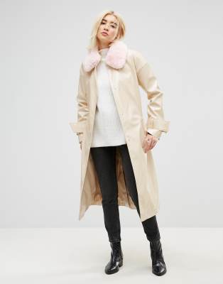 asos vinyl coat