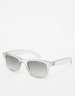 ASOS Wayfarer Sunglasses In Green With Clear Frame