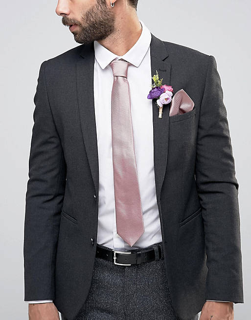 Forvirrede Psykiatri absolutte ASOS — Wedding — Lyserødt slips og lommetørklæde | ASOS