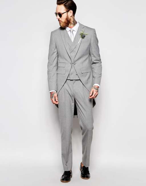 ASOS Wedding Skinny Morning Suit Pant In Gray