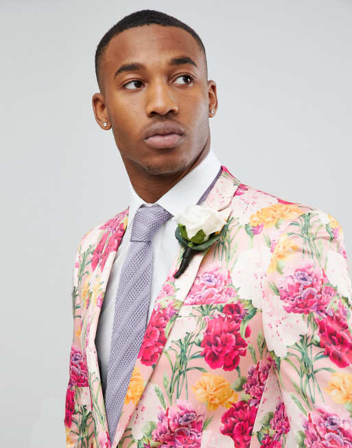 Pink flower blazer sale