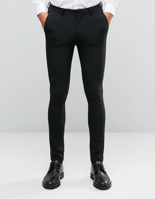 ASOS WEDDING Super Skinny Smart Trousers In Black | ASOS