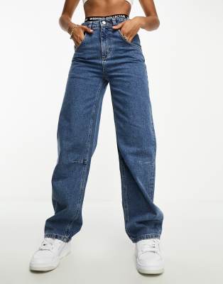 Hollister Low Rise Vintage Baggy Jean In Light Wash Blue