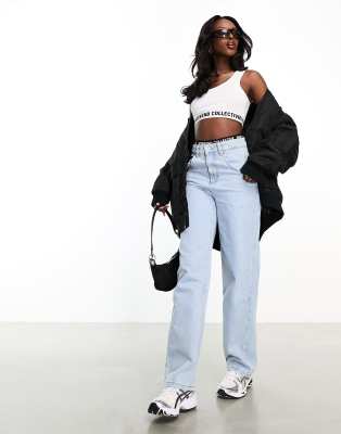 Asos Weekend Collective Baggy Fit Jeans In Vintage Light Wash Blue