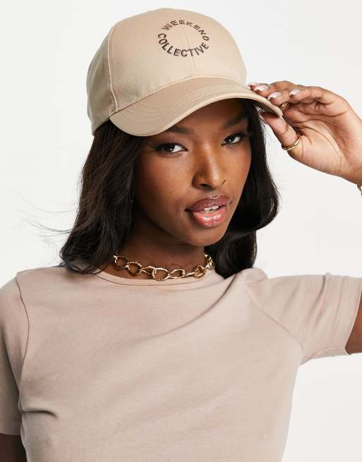 ASOS DESIGN Baseball Cap In Stone-Neutral for Women