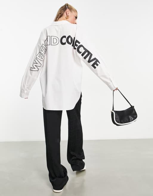 ASOS Weekend Collective – Biała koszula oversize
