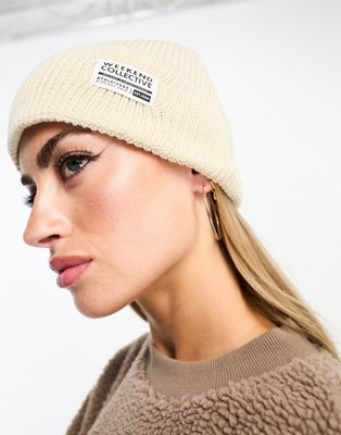 ASOS Weekend Collective fisherman beanie with woven label - ASOS Price Checker