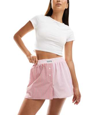 ASOS - Weekend Collective - Boxershorts mit rosa Streifenmix-Bunt