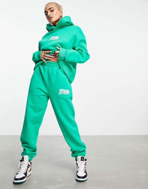 ASOS Weekend Collective Co-ord Oversized Hoodie With Logo in Green