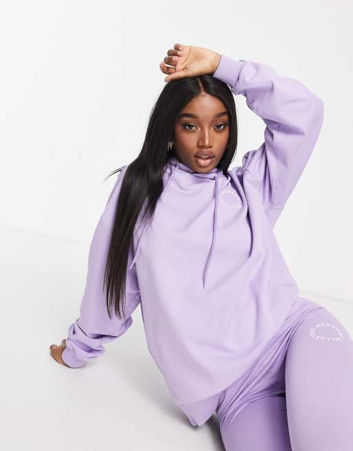 ASOS Weekend Collective co-ord oversized hoodie with logo in lilac | ASOS