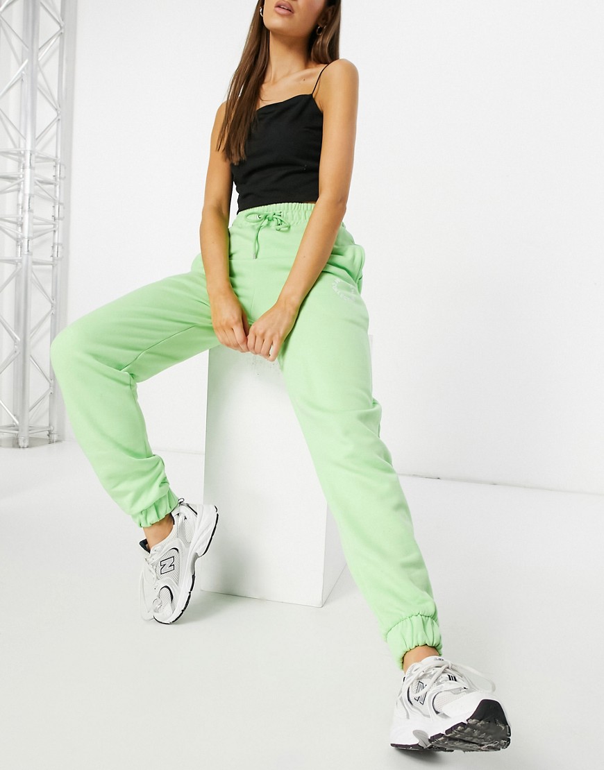 ASOS Weekend Collective co-ord oversized jogger with logo in bright green