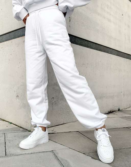 ASOS Weekend Collective co-ord oversized jogger with logo in white