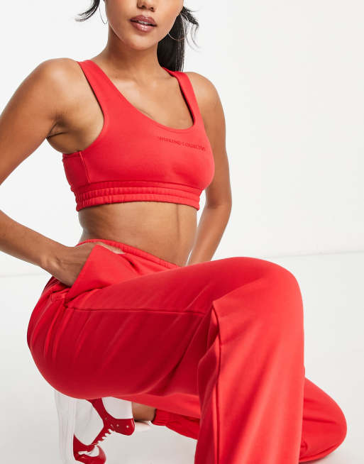 Asos red crop hot sale top