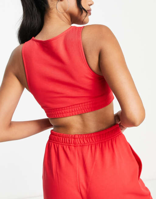 Asos red crop store top