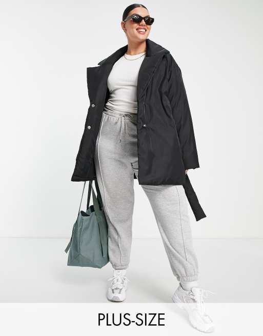 ASOS Weekend Collective oversized padded coat in silver metallic