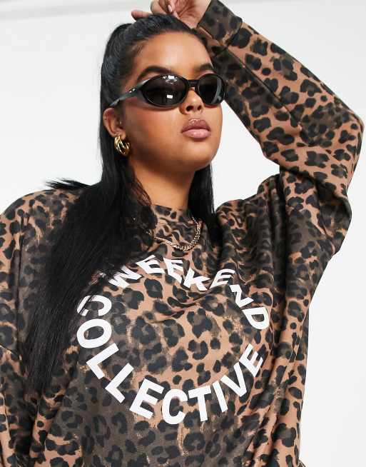 ASOS Weekend Collective Curve - Felpa con stampa animalier, 3 di 4