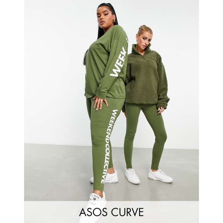 ASOS Weekend Collective Curve legging in khaki