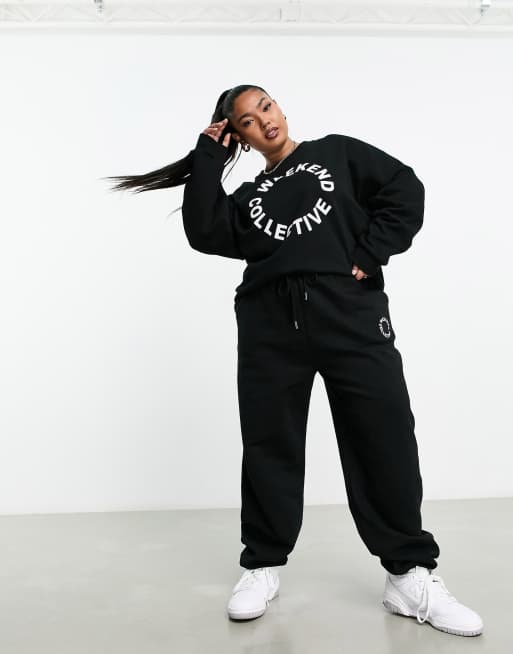 Black oversized online tracksuit