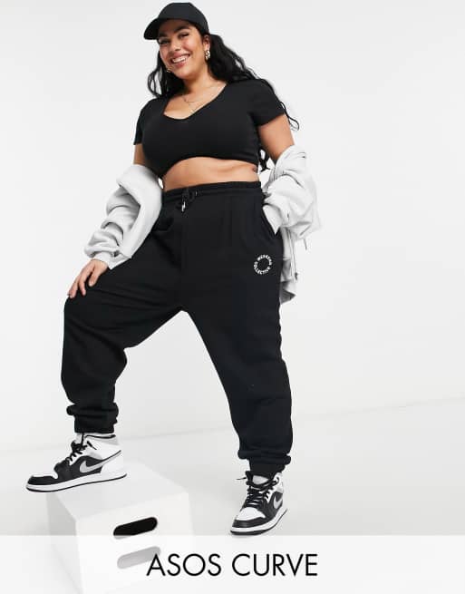 ASOS Weekend Collective oversized jogger with logo in black