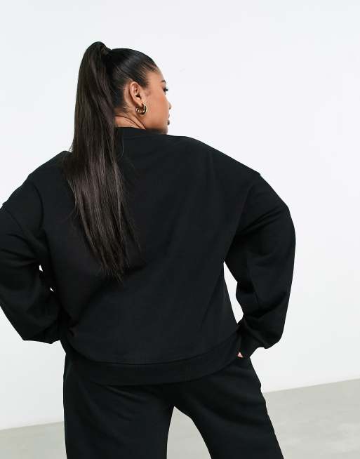 ASOS Weekend Collective Curve oversized sweatshirt with logo in black - part of a set, 2 of 4