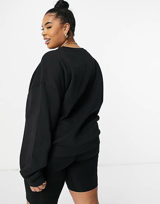  Collective Curve oversized sweatshirt with logo in black 