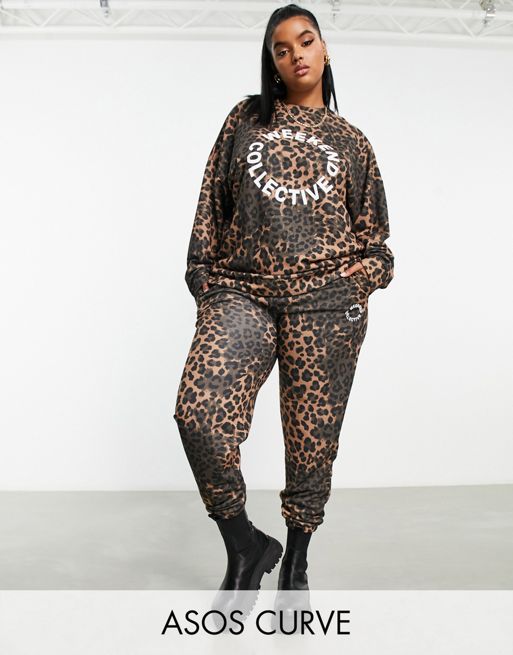 ASOS DESIGN Curve tights in leopard print