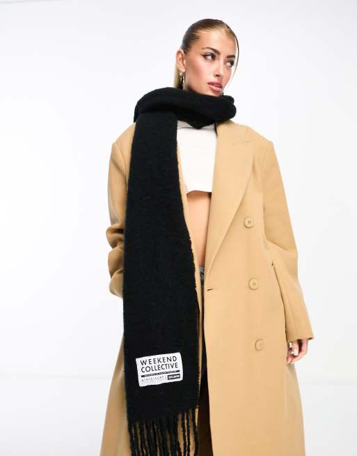 ASOS Weekend Collective - Écharpe large en tissu duveteux avec étiquette cousu, 4 de 4