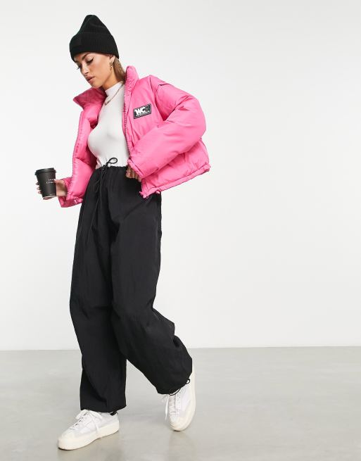 ASOS Weekend Collective - Giacca imbottita double-face rosa con maniche rimovibili con zip, 4 di 4