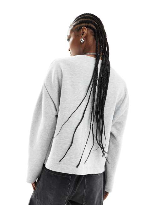 ASOS – Weekend Collective – Gråmelerad kofta i oversize och jersey, 2 av 4
