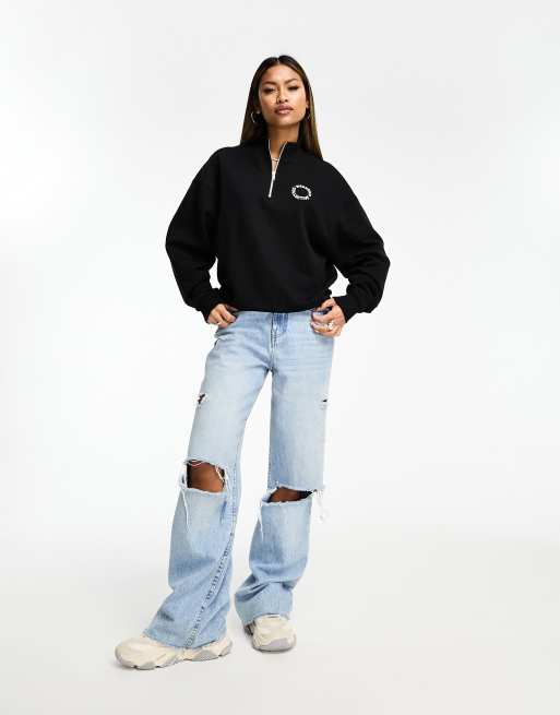 ASOS Weekend Collective oversized sweatshirt with large back logo in black