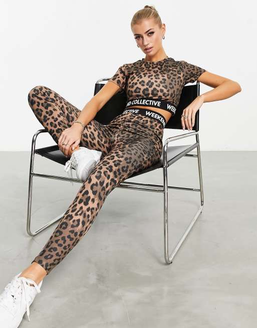 Animal print slim leggings