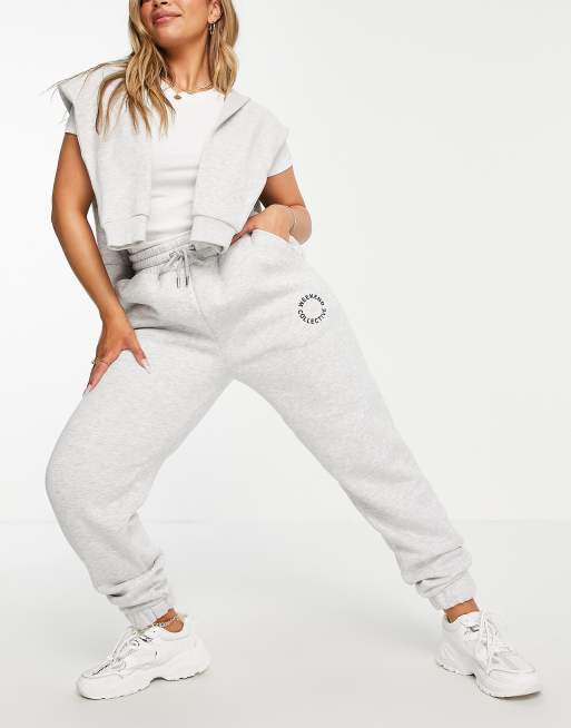 ASOS Weekend Collective co-ord oversized jogger with logo in white