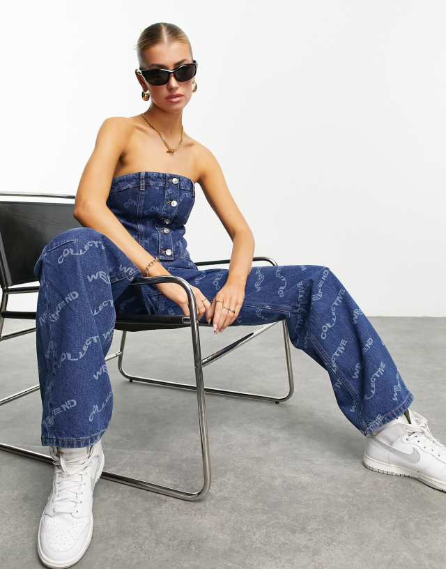 ASOS Weekend Collective jean in laser print