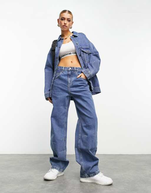 ASOS Weekend Collective jean in mid blue | ASOS