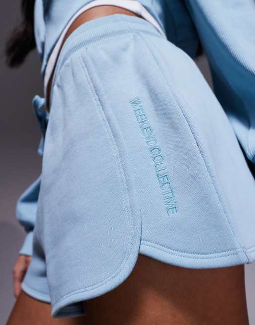 ASOS – Weekend Collective – Lauf-Shorts in Staubblau, Kombiteil, 5 von 5