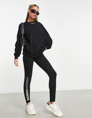 Shop Asos Weekend Collective Legging In Black