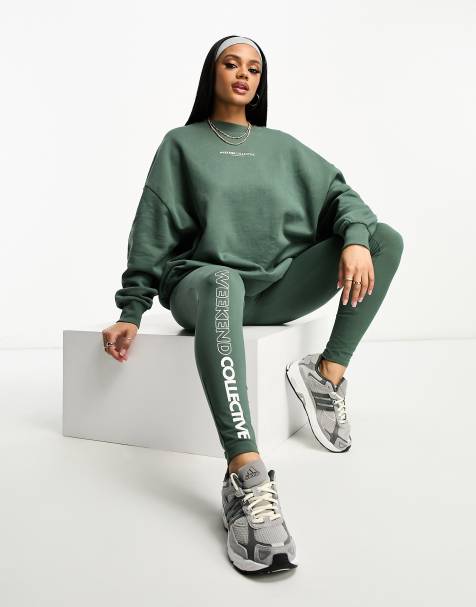 ASOS Weekend Collective legging in khaki - view 1