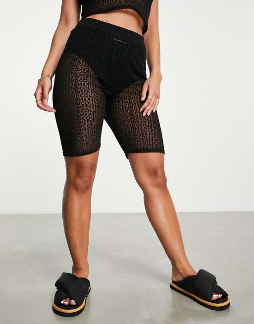 Mesh hot sale biker shorts