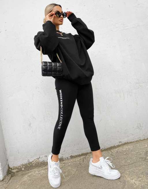 Black Logo Leggings