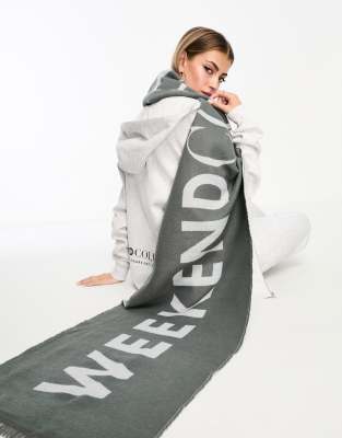 ASOS WEEKEND COLLECTIVE ASOS Weekend Collective logo scarf in grey