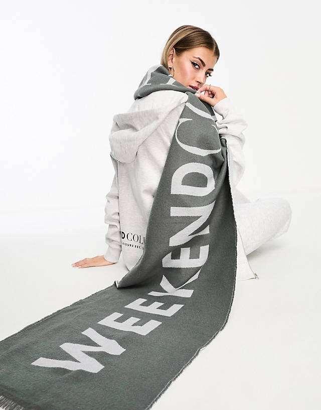 ASOS WEEKEND COLLECTIVE - logo scarf in grey