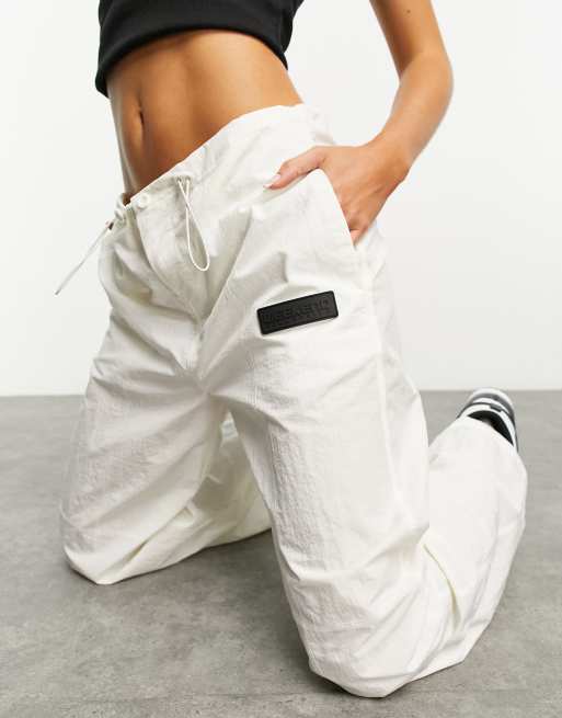 ASOS Weekend Collective nylon cargo pants in ecru | ASOS