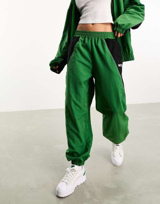 ASOS Weekend Collective nylon trackies in green