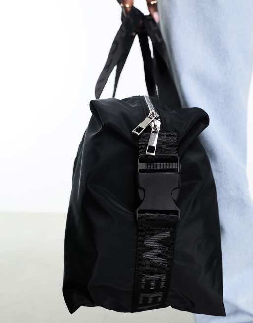 ASOS Weekend Collective nylon weekend bag in black