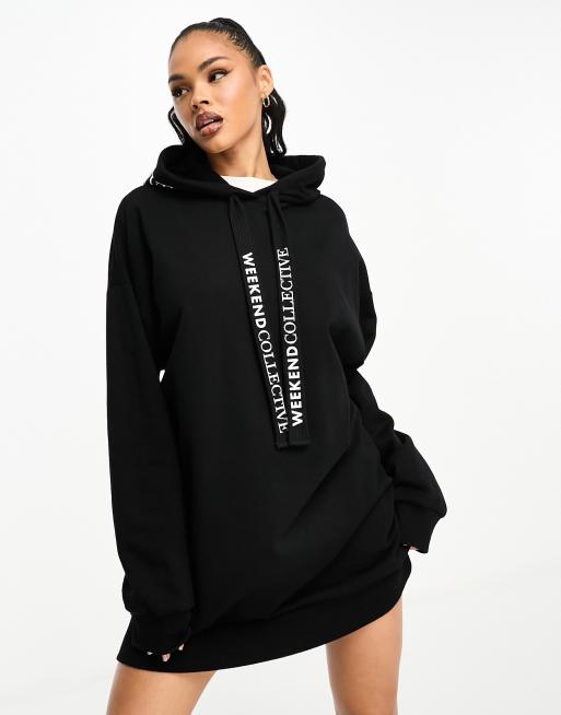 Oversized black hoodie dress sale