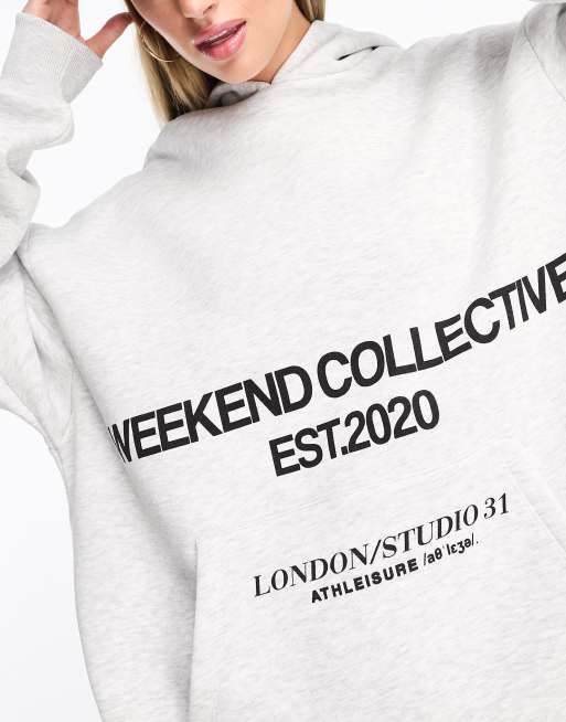 ASOS Weekend Collective oversized sweatshirt with large back logo in black